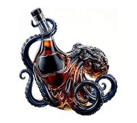 Jarra de decantador de whisky en forma de pulpo, botella artística de borosilicato 3D para whisky, vino, refresco, 350 ml, botella líquida de vidrio marino profundo, regalo único para la decoración de