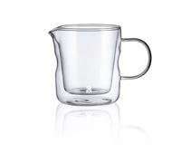 MasterPRO Foodies Mixology - Tarro De Leche de 440ml - Fabricado en Resistente Vidrio Borosilicato Alto de Doble Pared - útil Para Uso Diario - Apto Microondas