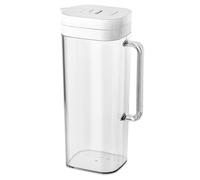 Jarra de plástico de 2 litros con tapa, jarra de agua transparente con asa e interruptor, de bebidas irrompible, contenedor de jugo para refrigerador, jugo, té helado, café