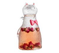 Jarra De Vidrio Para Té 1800 ml Recipiente para Bebidas con Gatito Lindo