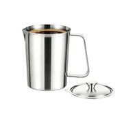 Jarra Medidora De Líquidos | Recipiente Acero Inoxidable Con Doble Escala Y Tapa,Taza para Espumar Leche | Para Cocinar Hornear Horno Cocina Hogar Uso Interior Apto Para Lavavajillas