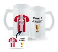 Jarra Personalizada Fútbol | Jarra de Cerveza F.C Almería | Regalo Original para Aficionados del Futbol | Regalos Mundial Futbolistas | Balón de fútbol del F.C Almería