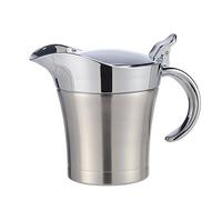 Jarra Térmica de porcelana de acero inoxidable para salsa, jarra de leche con tapa, bote con asa