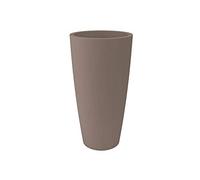 Jarrón Alto cilíndrico Estilo Gris tórtola, 3638T, 38 x 85 cm, para Interior/Exterior
