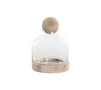 JARRON CRISTAL MADERA 18X18X24 CON BOLA NATURAL JR213162 - EL MEJOR COMPLEMENTO PARA TU HOGAR FIJALO