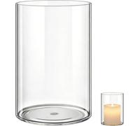 Jarrón de acrílico de 30 cm - Jarrón cilíndrico redondo - Jarrón transparente - Irrompible - Ligero