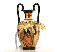 Jarrón de cerámica griega para ánfora, pintura de diosa Atenea, Dios Zeus