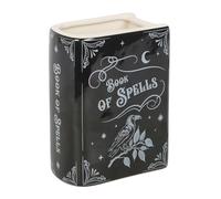 Jarrón de flores de libro de hechizos, diseño de cerámica que se asemeja a un libro místico de hechizos, ideal para decoración gótica, bruja o mística, brujas y amantes de los libros, artesanía