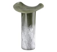 Jarrón de Vidrio Art Ambos - Cristal - Verde Brillante Mate - Altura 36 cm x diámetro 27 cm - Soplado artesanalmente - Jarrón de Cristal Hecho a Mano