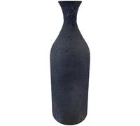 Jarrón decorativo para flores, maceta grande de cerámica negra, jarrón de 16.3 x 5.5 pulgadas de alto para hierba de las pampas, contenedor floral seco de estilo vintage para decoración del hogar y