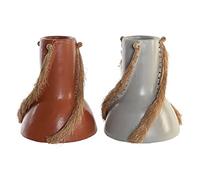 Jarrón DKD Home Decor Gris Terracota 26 x 26 x 30 cm (2 Unidades)