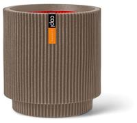 Jarrón, modelo CAPI EUROPE Groove NL, forma cilíndrica, 36 x 38 cm, color taupe cálido