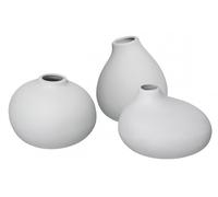 Jarrón NONA, juego de 3 piezas, gris claro, Blomus
