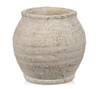 Jarrón rústico Arborus para flores 15 cm, pequeño macetero de cemento con abertura de 12 cm, color beige, vintage, para plantas secas, salón, mesa, entrada, baño, estante, chimenea, decoración