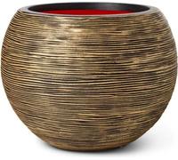 Jarrón, serie CAPI Europe RIB NL, 40x32 cm, color y dorado, forma esférica, diseño con relieve