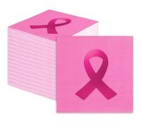 JarThenaAMCS 50 servilletas desechables de papel de aluminio para concienciación sobre el cáncer de mama, servilletas de papel de aluminio para bebidas, para eventos de caridad, suministros de fiesta