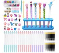 JASFLY Juego de 20 lápices para hacer por ti mismo + 72 accesorios, juego de manualidades para niños a partir de 6 años, manualidades para cumpleaños de niños, juguetes creativos, regalos de