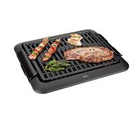 Jata BQ108 - Barbacoa Eléctrica para Interiores 1250 W Desmontable, Antiadherente sin PFOA, 32 x 26 cm, Termostato Regulable Extraíble, Bandeja Recogegrasas