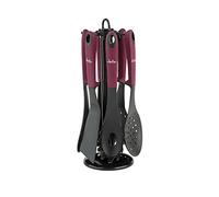 Jata HACC4600 - Set de 6 utensilios de cocina de nylon, Cazo, cucharón, espumadera, cuchara espagueti, espátula y pala, Soporta temperaturas máximas de 210º