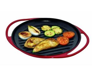 Jata HOGAR GR25 - Plancha Inducción 25 cm, Parrilla Hierro Fundido, Grill para Carne y Verduras, Apta Inducción, Gas, Vitro y Horno, Asas Laterales, Distribución Uniforme del Calor
