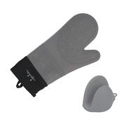 JATA HOGAR HACC4524 - Manoplas Horno. Guantes Cocina Resistentes al Calor y al Frío. Antideslizantes y Flexibles. Incluye Pinza de Silicona. Uso Ambidiestro