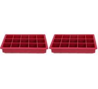 Jata Hogar HACC4540 - Cubitera de Silicona con Tapa para 15 Cubitos, Molde Flexible Antiadherente, Fácil Desmoldado, para Hielo, Caldos, Chocolate, Gelatina y Cócteles (Paquete de 2)