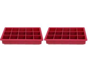 Jata Hogar HACC4540 - Cubitera de Silicona con Tapa para 15 Cubitos, Molde Flexible Antiadherente, Fácil Desmoldado, para Hielo, Caldos, Chocolate, Gelatina y Cócteles (Paquete de 2)