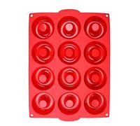 JATA HOGAR HMOL5212 - Molde de Silicona para Donuts 12 Cavidades 100 ml, Antiadherente y Flexible, Apto Horno, Congelador y Lavavajillas, BPA Free, Chef Bosquet