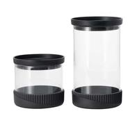Jata HOGAR HREC5511 - Tarros de Almacenamiento Herméticos Apilables de Cristal Borosilicato - Juego 2 Piezas (500 ml y 1000 ml), Botes de Cocina con Tapa de Silicona, Sin BPA