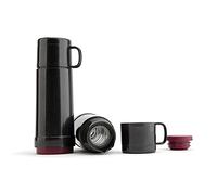 JATA HOGAR HTER2100 - Termo de Vidrio Doble Pared 1 L, Botella Térmica para Bebidas Frías y Calientes, Aislamiento Térmico, Cierre Hermético, Tapón Jarra con Asa, Libre de BPA, Ligero