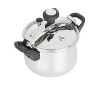 JATA HOGAR OPC4 - Olla Express a Presión Rápida de 4 litros de acero inoxidable. 3 sistemas de seguridad. Apta para todo tipo de cocinas, incluida inducción. Súper rápida. Fácil uso