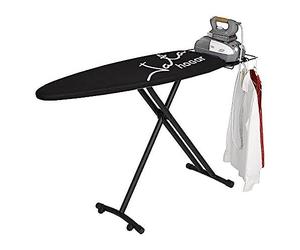 JATA HOGAR TP550 - Tabla de Planchar Plegable, Medidas: 130 x 47 cm, Estructura Termocalada, Antideslizante, Funda 100% Algodón, Reposa Planchas, Varias Alturas, Fabricación europea