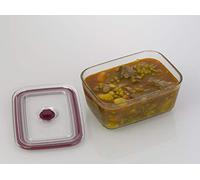 Jata HREC4201 - Recipiente Hermético de Cristal, Capacidad de 800 ml, Para alimentos sólidos y líquidos, Apto para congelador, microondas, horno y lavavajillas, Libre de BPA,
