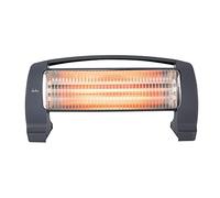 JATA JCES2201 - Estufa de Cuarzo 1200 W, 3 Barras y 3 Niveles de Calor, Calefactor Portátil Silencioso, Sistema Antivuelco, Asa de Transporte, Ligero y de Bajo Consumo