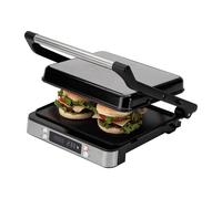 Jata Grill eléctrico JEGR1529 2000W – Pantalla LED, placas antiadherentes sin PFOA, apertura 180°