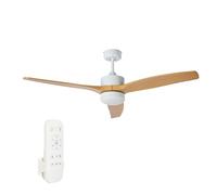 Jata Ventilador de Techo con Luz, 40 W, Bajo consumo, 132 cm de Diámetro, 3 Aspas Reversibles Madera, 3 Velocidades, Silencioso, Función Invierno Verano, Programable, Motor DC de cobre - JVTE4232