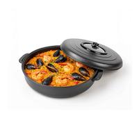 Jata PE550 - Paellera Eléctrica 55 cm con Tapa, Sartén Eléctrica Multifunción Antiadherente, 1900W, Gran Capacidad para Paellas, Guisos, Arroces y Reuniones Familiares
