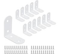 JatilEr - Soportes de Esquina 40 x 40 mm, Ángulo Recto 90 Grados, Metal en L Con 48 Tornillos para Fijación de Muebles de Madera, Blanco