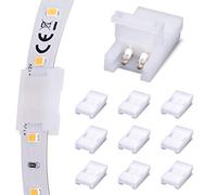 JAUHOFOGEI 10piezas 2 Pin Conector de Tira LED, sin Soldadura, Máx amperios 5A, Tira de LED a Adaptador de Tira para 8mm de Ancho LED Monocolor Tira Luces