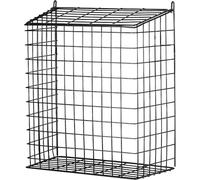Jaula para buzón con fijaciones, cesta protectora de puerta, color negro