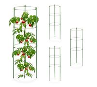 Relaxdays Pack 4 jaulas tomates redondas 60 cm verde