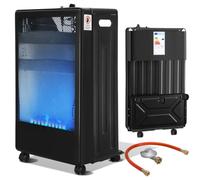 Jaxguom Calefacción de gas 3800 W, quemador de acero inoxidable, llama azul | 2 niveles de calor, encendido piezoeléctrico, protección contra falta de oxígeno, fusible térmico, protección antivuelco