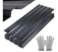 Jaxguom Chapa Trapezoidal 129 x 46 cm, 12x Chapas Metalicas Para Tejados 7 m², Acero Galvanizado 0,25 mm, Para Techo Garaje Caseta, Antracita