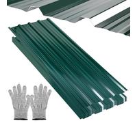 Jaxguom Chapa Trapezoidal 129 x 46 cm, 36x Chapas Metalicas Para Tejados 21 m², Acero Galvanizado 0,25 mm, Para Techo Garaje Caseta, Verde