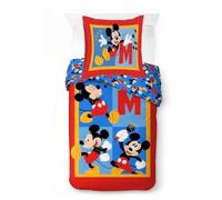 Jay Franco Disney Mickey Mouse Juego de Funda nórdica para niños - Ropa de Cama Suave 100% algodón con Funda de Almohada, Producto con Licencia Oficial, Rojo, 2 Piezas para Cama Individual