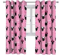 Jay Franco Disney Minnie Mouse Corazones y Amor Cortinas con Ojales para Habitacion de Niños 183cm x 168 cm - 2 Piezas