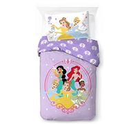 Jay Franco Disney Princesa Corazón de Oro 100% Algodón Juego de Cama Infantil 135 x 200 cm Tamaño Cama Individual - Funda Nórdica + Funda de Almohada 50 x 70 cm