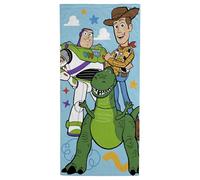 Jay Franco Kids Disney Toy Story Toalla de Playa 100% algodón - 71 x 147 cm Toalla de baño, Piscina y Viaje Supersuave, Producto con Licencia Oficial, Azul