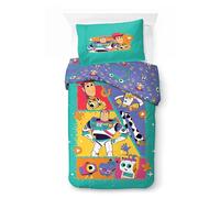 Jay Franco Kids Juego de Funda nórdica Disney Toy Story - Ropa de Cama 100% algodón Supersuave con Funda de Almohada, Producto con Licencia Oficial, Verde Azulado, 2 Piezas Individual