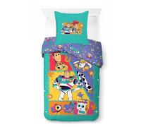 Jay Franco Kids Juego de Funda nórdica Disney Toy Story - Ropa de Cama 100% algodón Supersuave con Funda de Almohada, Producto con Licencia Oficial, Verde Azulado, 2 Piezas Individual
